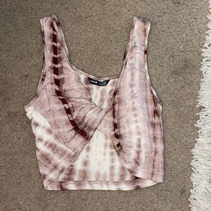 brown tie dye tank top
